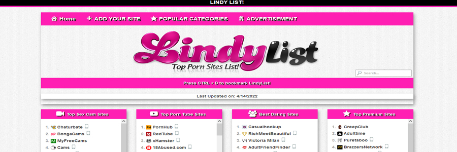 lindylist best adult site directory